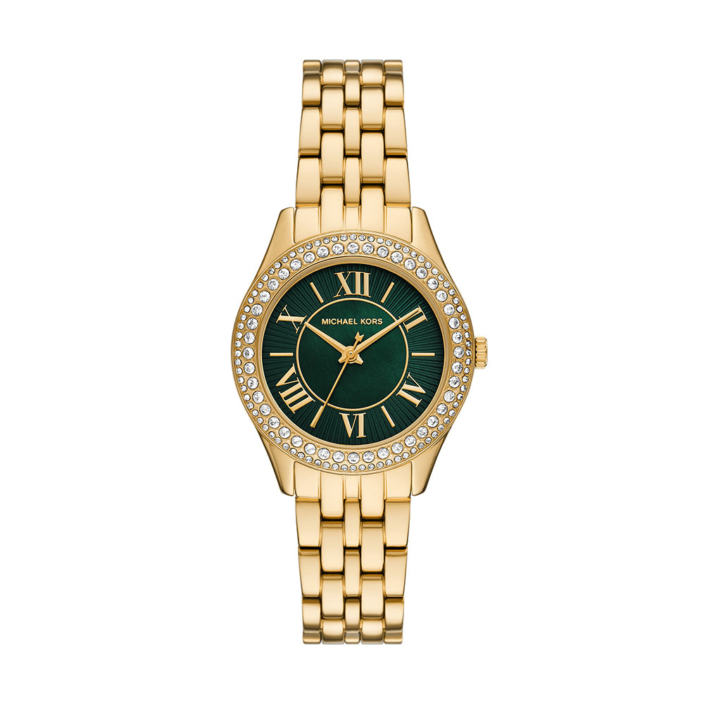 Michael Kors Harlowe Three-Hand Gold-Tone Stainless Steel Watch