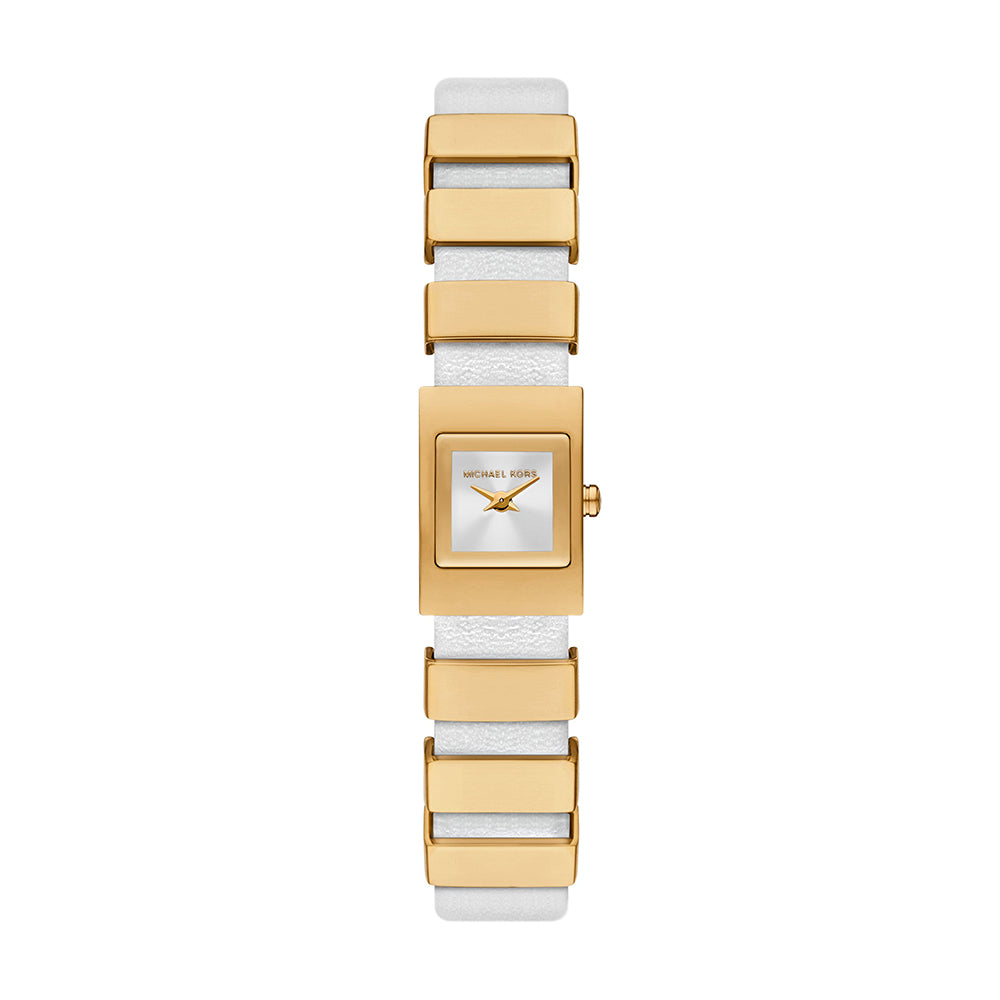 Michael Kors Darrington Two-Hand White Leather Watch