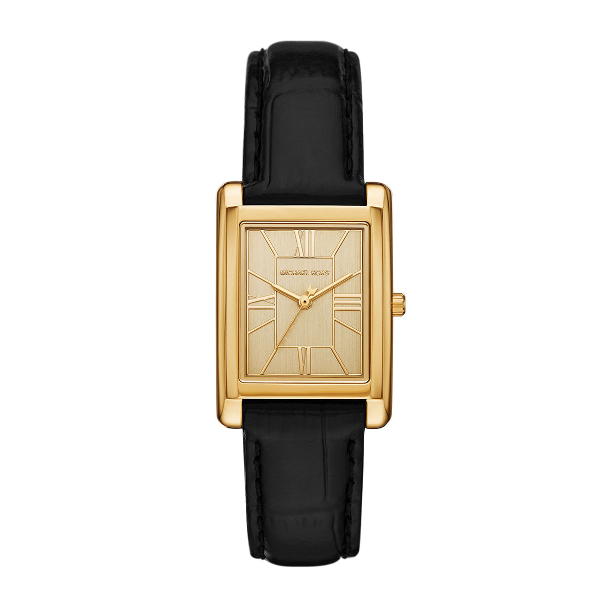 Michael Kors Women's Essex Three-Hand Black Leather Watch