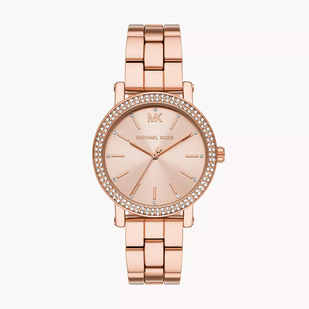 Michael Kors Three-Hand Rose Gold-Tone Alloy Watch