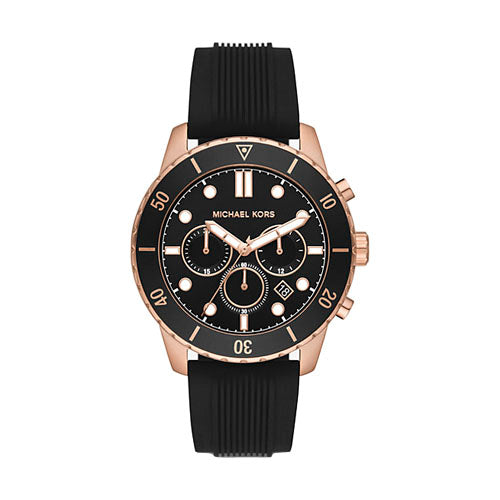 Michael Kors Chronograph Black Silicone Watch