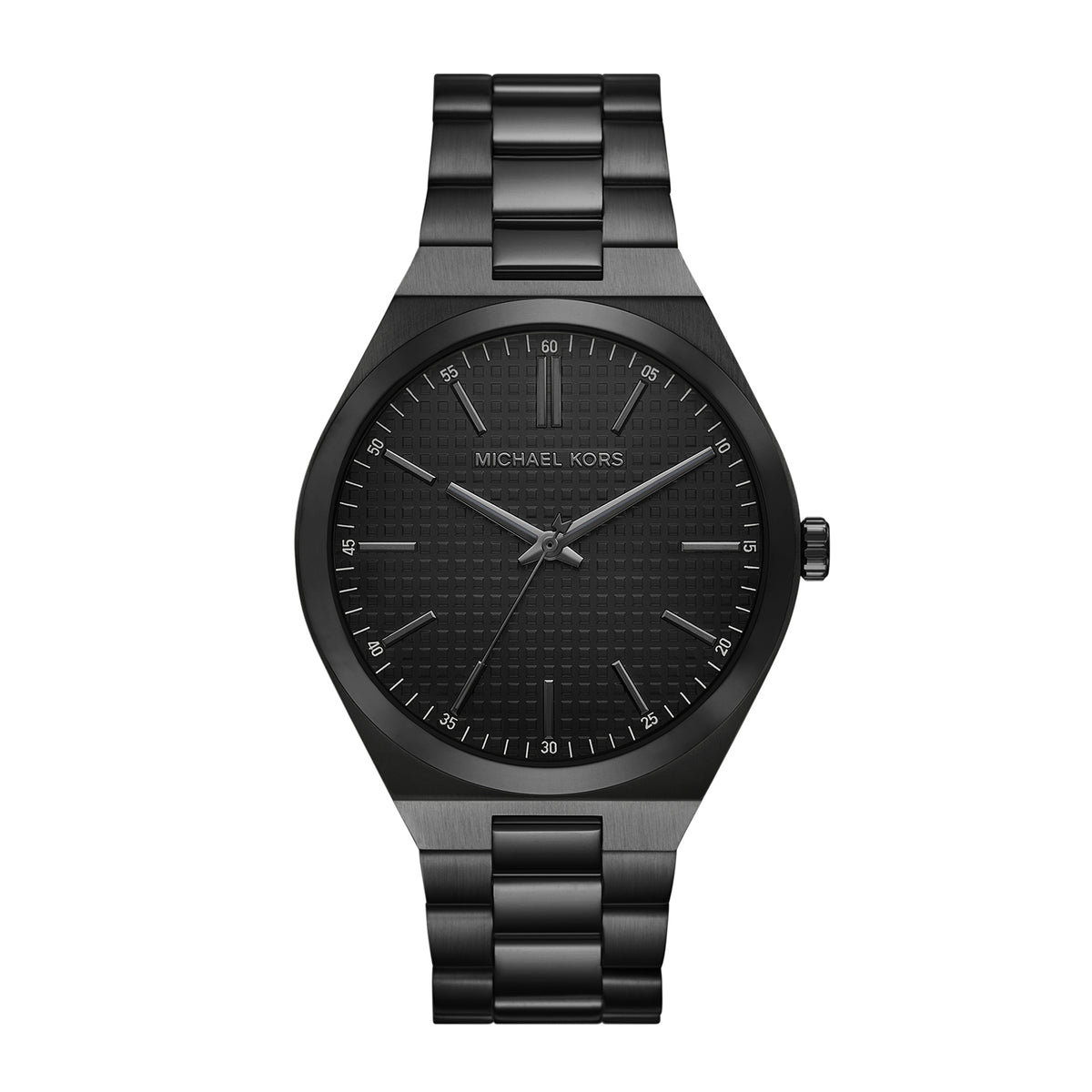 Michael Kors Men's Lennox Three-Hand Black Stainless Steel Watch