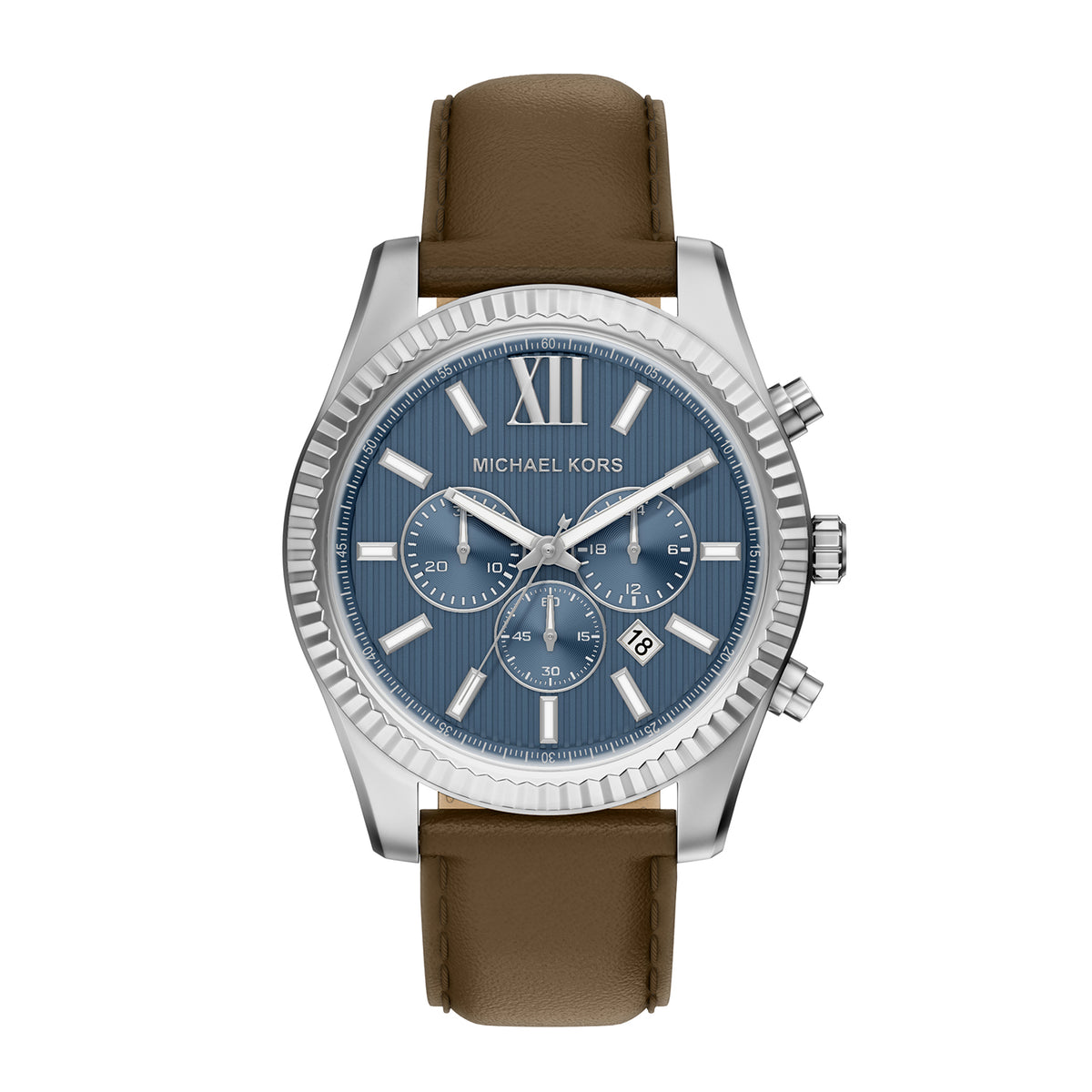 Michael Kors Men's Lexington Chronograph Brown Leather Watch