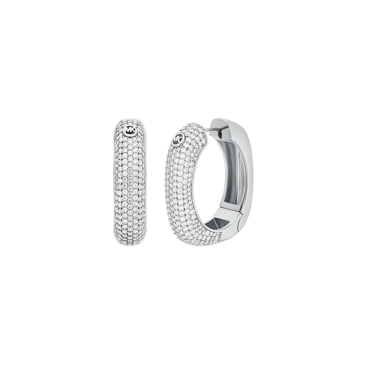 Michael Kors Women's Metallic Muse Silver-Tone Brass Hoop Earrings