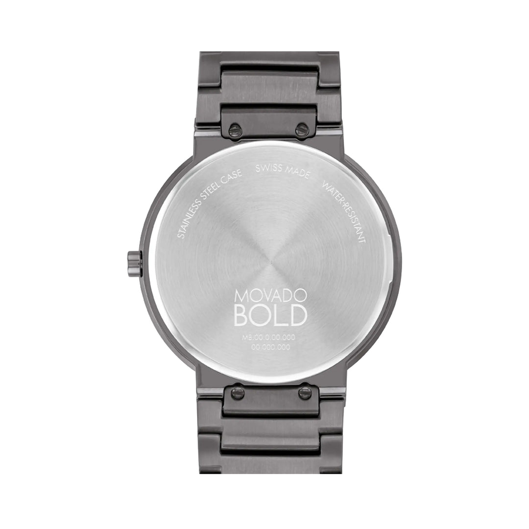Movado Bold Men's Watch Grey Tone Case Clay Dial Quartz