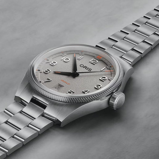 Oris Men's Pro Pilot Silver Tone Case Grey Dial Automatic Watch