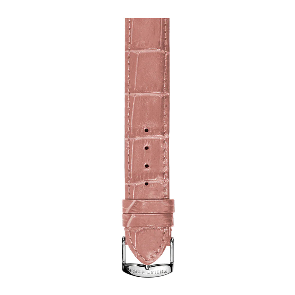 PHILIP STEIN Signature Calf Stitched Alligator-print Rose Strap Size 1