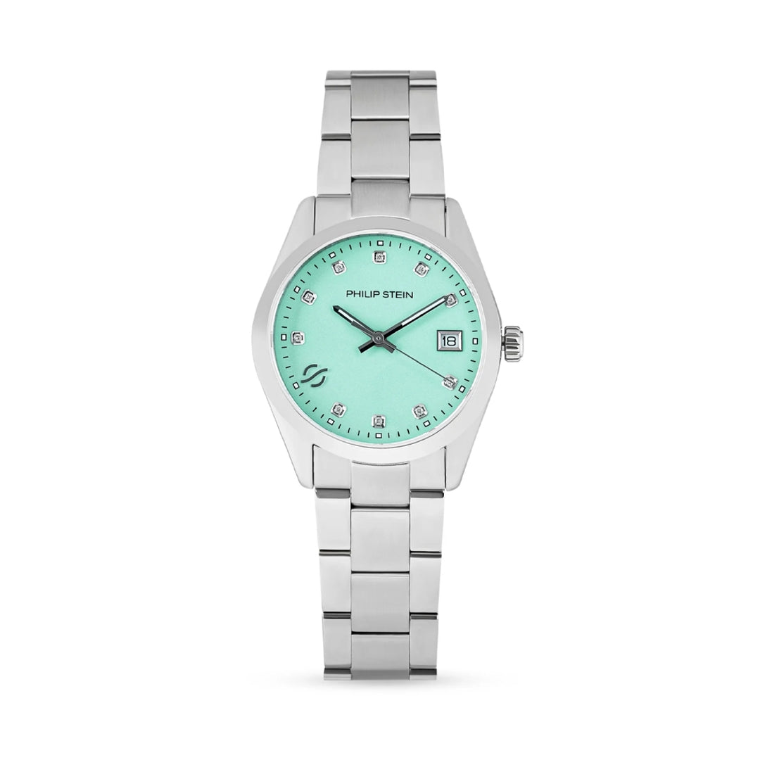 Philip Stein Women's Journey Small Quartz Watch with Turquise Dial and Diamond Markers