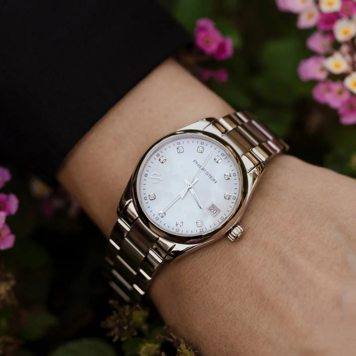 Philip Stein Women's Journey Small Quartz Watch with MOP Dial and Diamond Markers