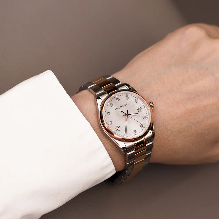 Philip Stein Women's Journey Small Quartz Watch with Mop Dial and Diamond Markers