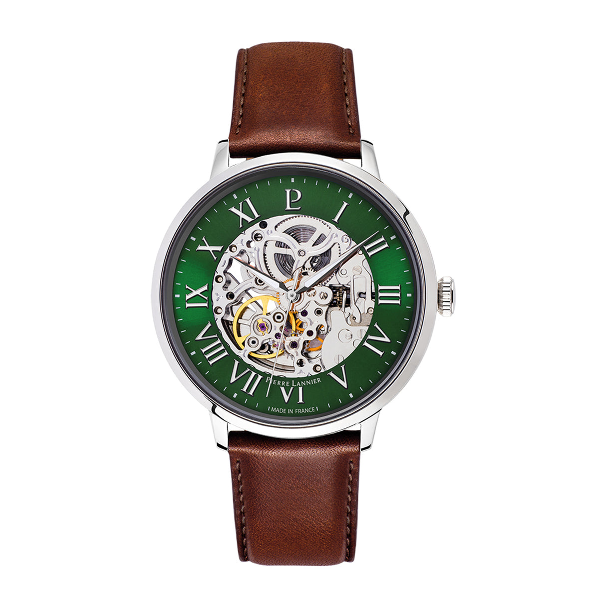 Automatic Silver Stainless Steel Brown