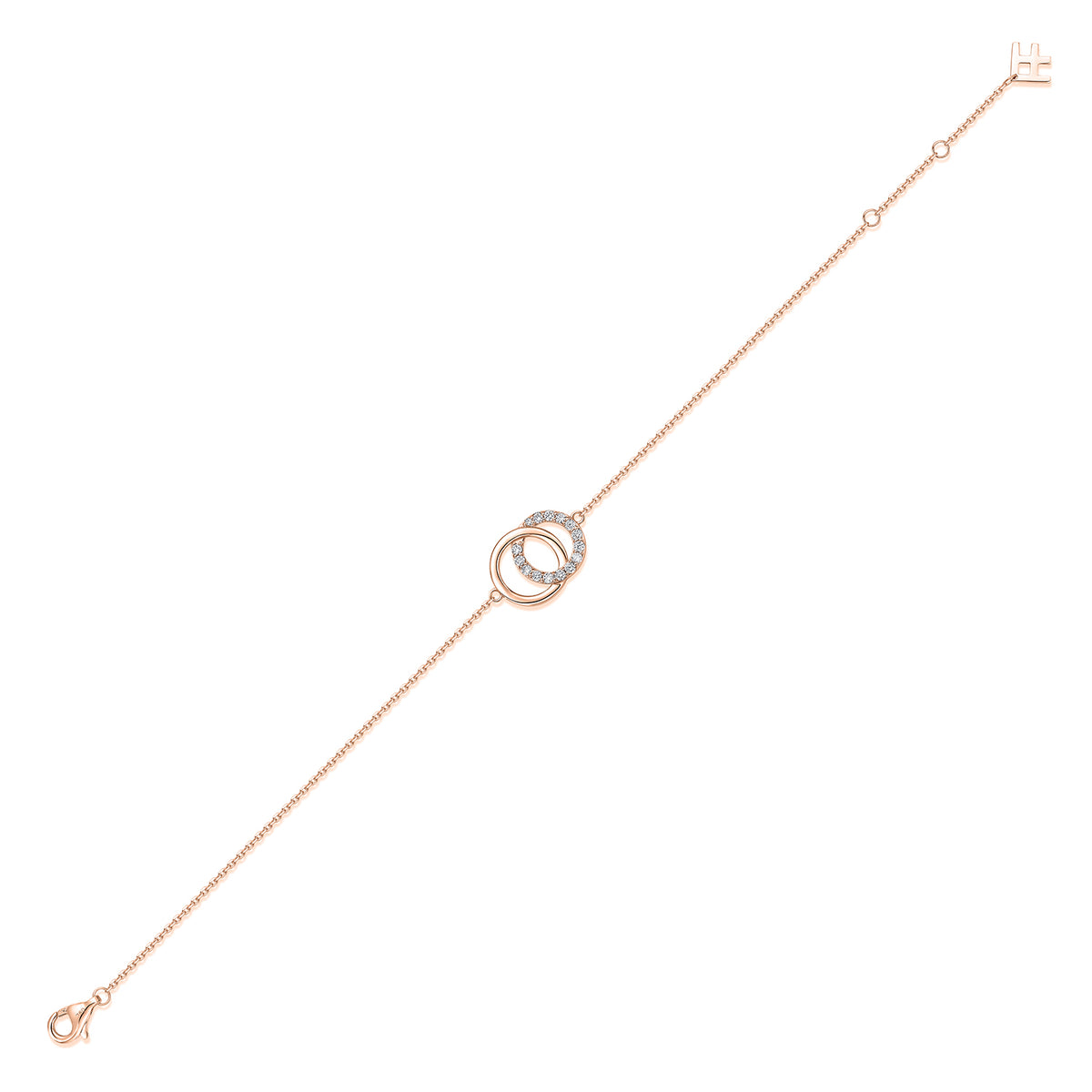 Interlocking Circles Natural Diamond Bracelet in 18K Rose Gold CK174787