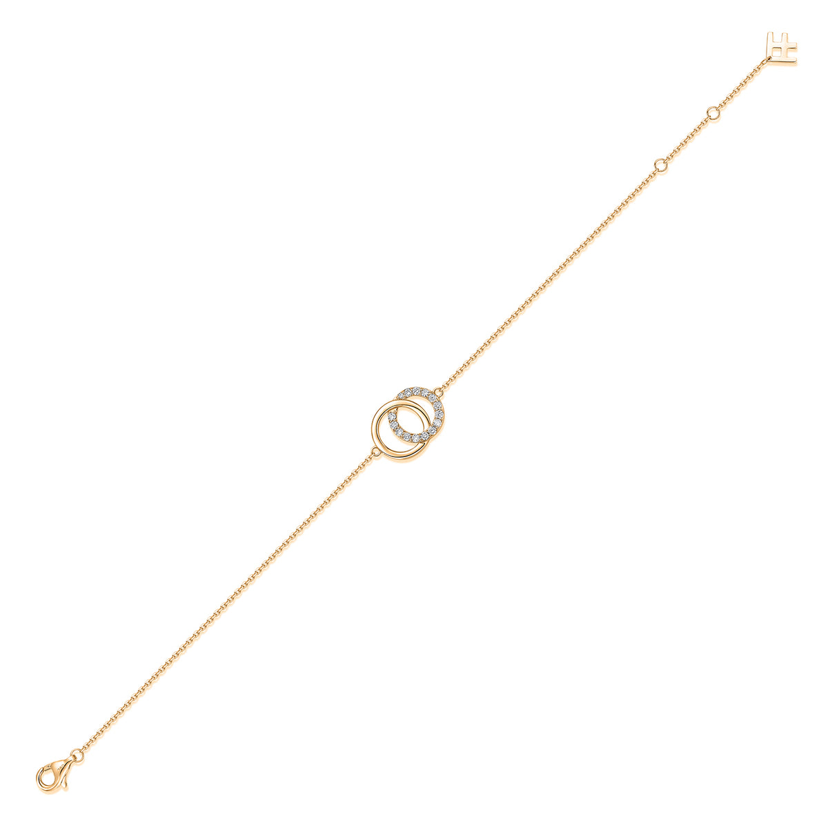 Interlocking Circles Natural Diamond Bracelet in 18K Yellow Gold CK174806