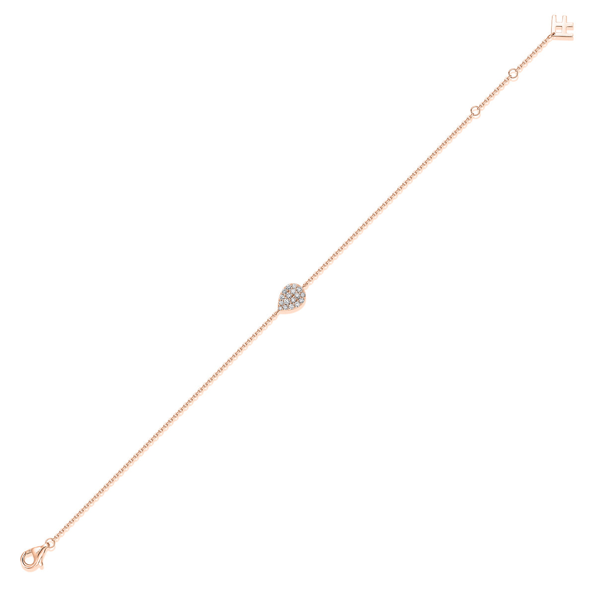 Pavé Pear Natural Diamond Bracelet in 18K Rose Gold CK174775