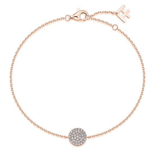 Pavé Round Natural Diamond Bracelet in 18K Rose Gold CK174779