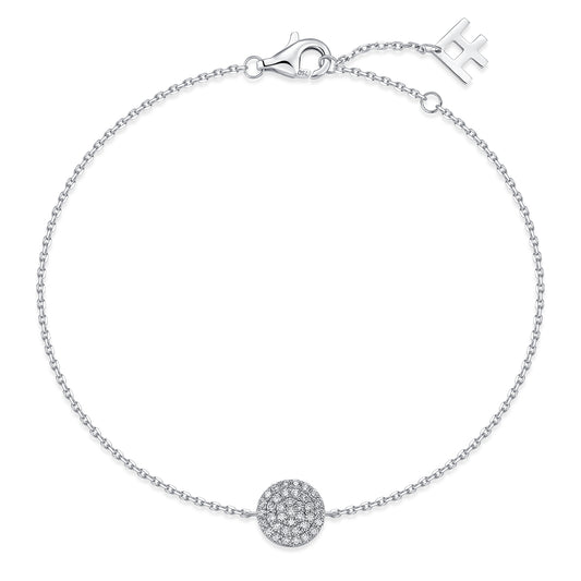 Pavé Round Natural Diamond Bracelet in 18K White Gold CK174795
