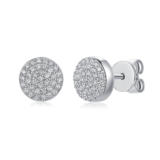 Pavé Round Natural Diamond Earrings in 18K White Gold CK174747