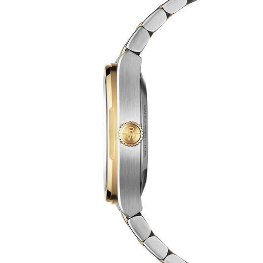 RAYMOND WEIL A.R.T. MEN'S AUTOMATIC GRAPHITE DIAL TWO-TONE STAINLESS STEEL BRACELET WATCH 38 MM