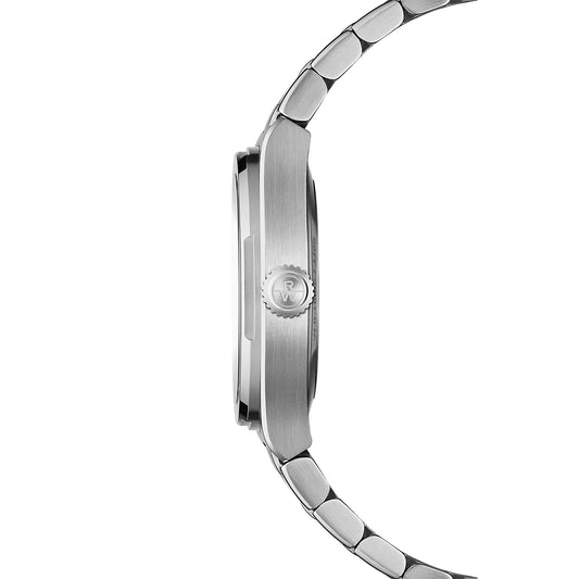 RAYMOND WEIL A.R.T. MOTHER-OF-PEARL DIAL INTEGRATED STAINLESS STEEL BRACELET QUARTZ WATCH 30 MM