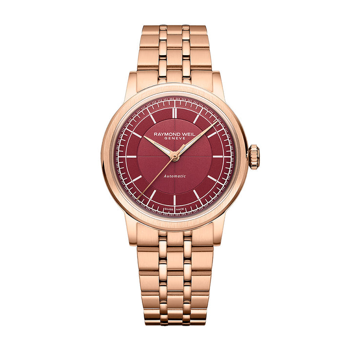 Raymond Weil Millesime Stainless Steel Case Wine-Coloured Sector Dial Automatic Watch