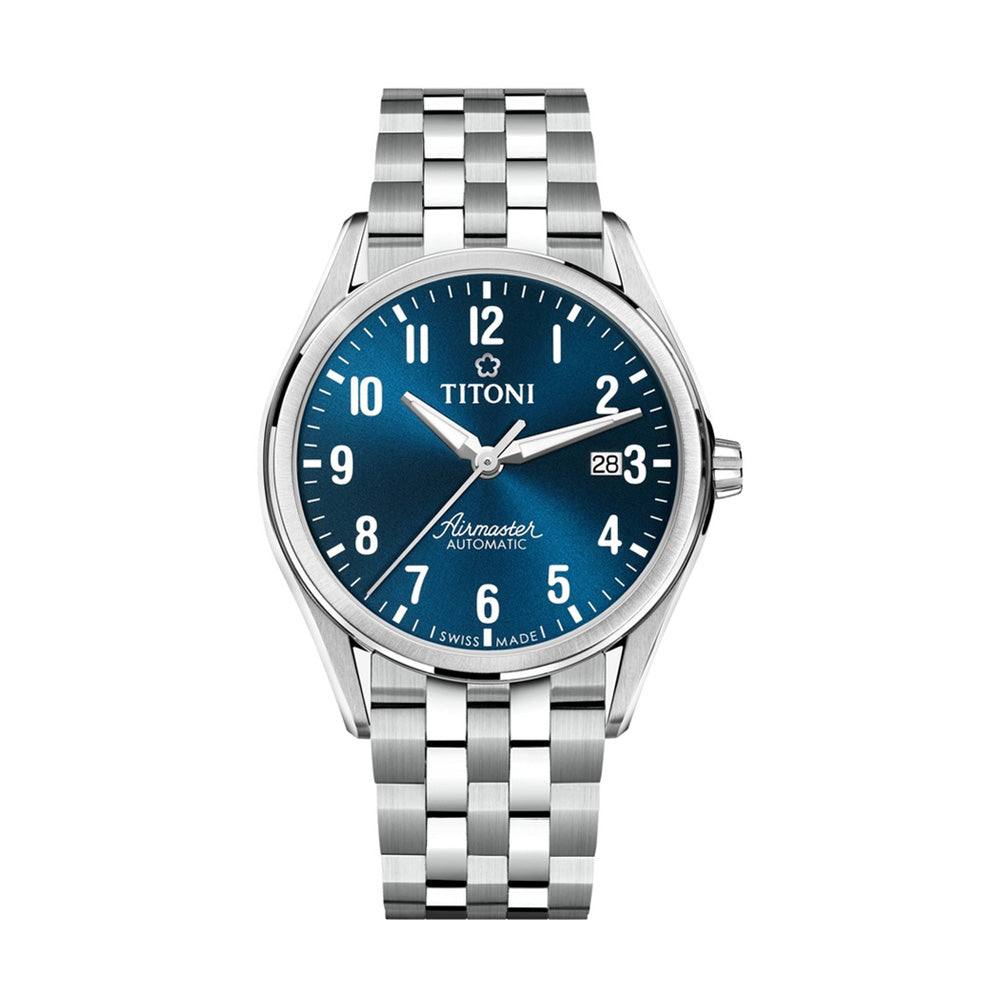 Titoni Men's Automatic Stainless Steel Case Blue Dial Watch – The Watch  House