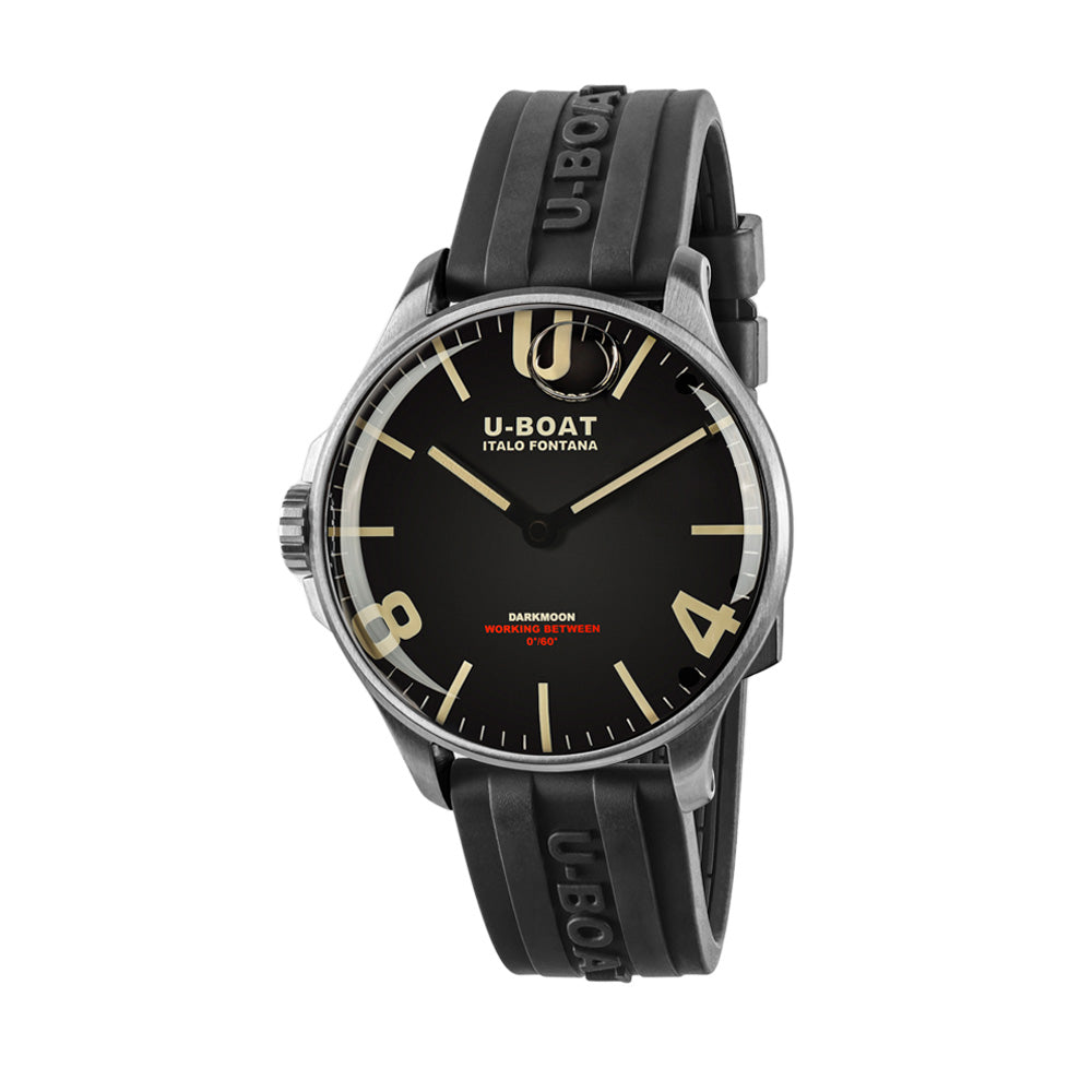 U-Boat Men's Silver Tone Case Black Dial Quartz Watch