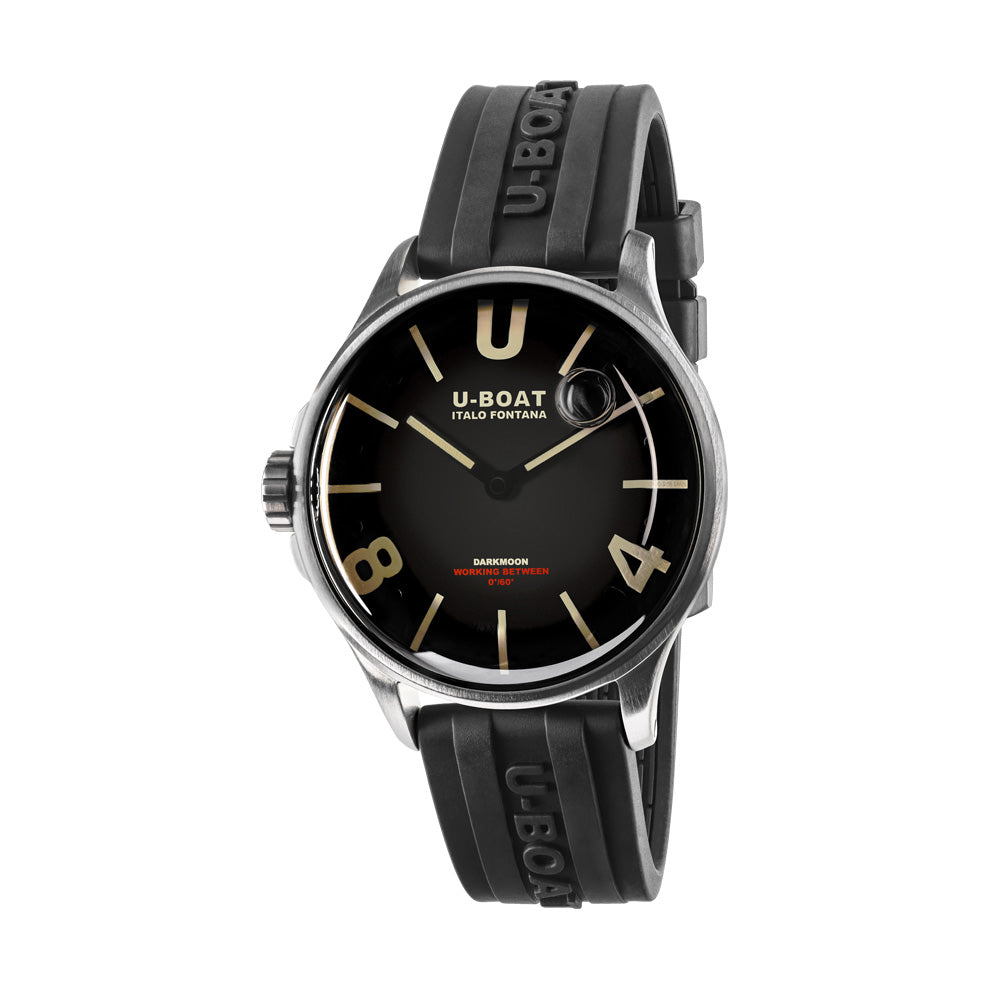 U-Boat Men's Silver Tone Case Black Dial Quartz Watch