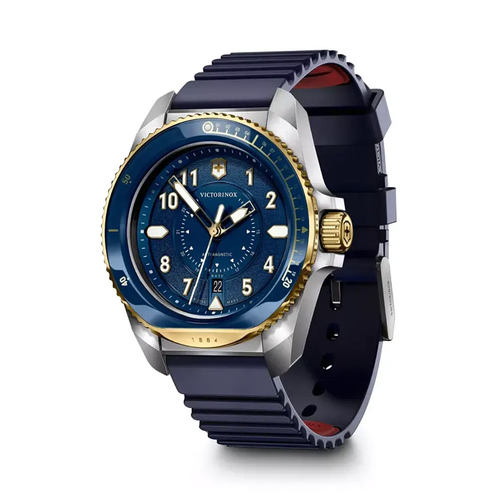 Victorinox Men's Silver Tone Case Blue Dial Quartz Watch