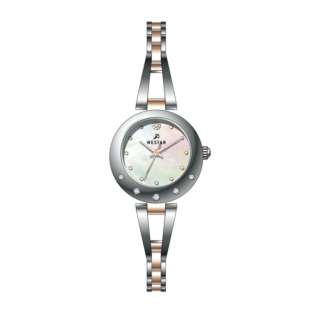 Westar Ornate Ladies 25 mm White Mother of Pearl Dial Quartz Watch - 20336SPN611