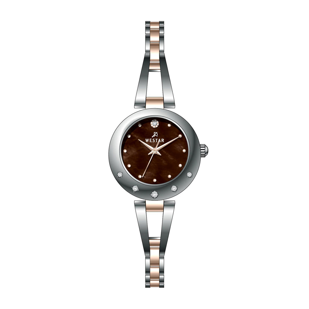 Westar Ornate Ladies 25 mm Brown Mother of Pearl Dial Quartz Watch - 20336SPN620