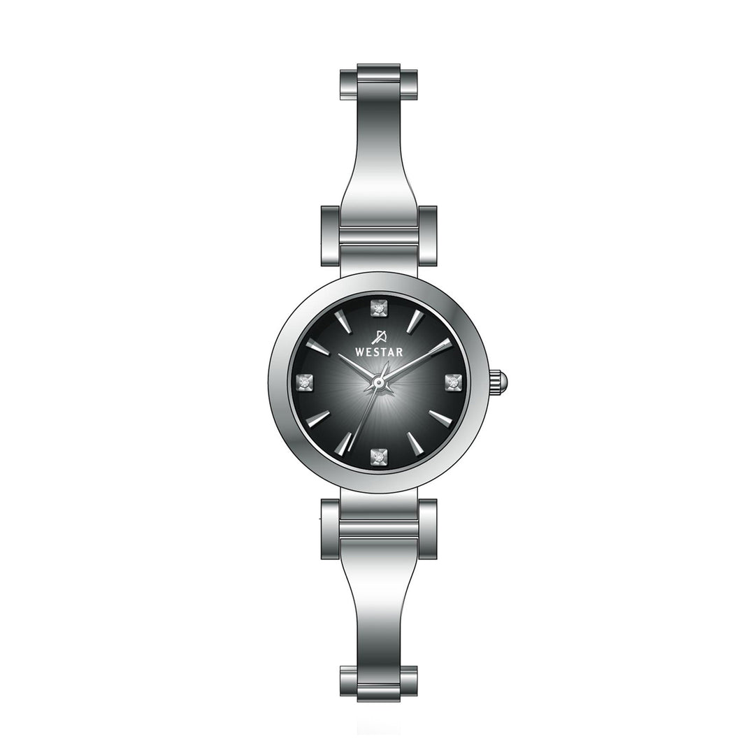 Westar Ornate Ladies 26 mm Black Dial Quartz Watch - 20337STN103