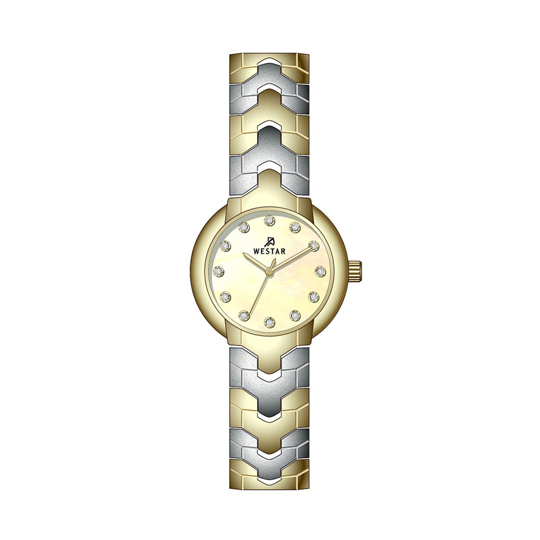 Westar Ornate Ladies 22.5 mm Light Champagne Mother of Pearl Dial Quartz Watch - 20338CBN112