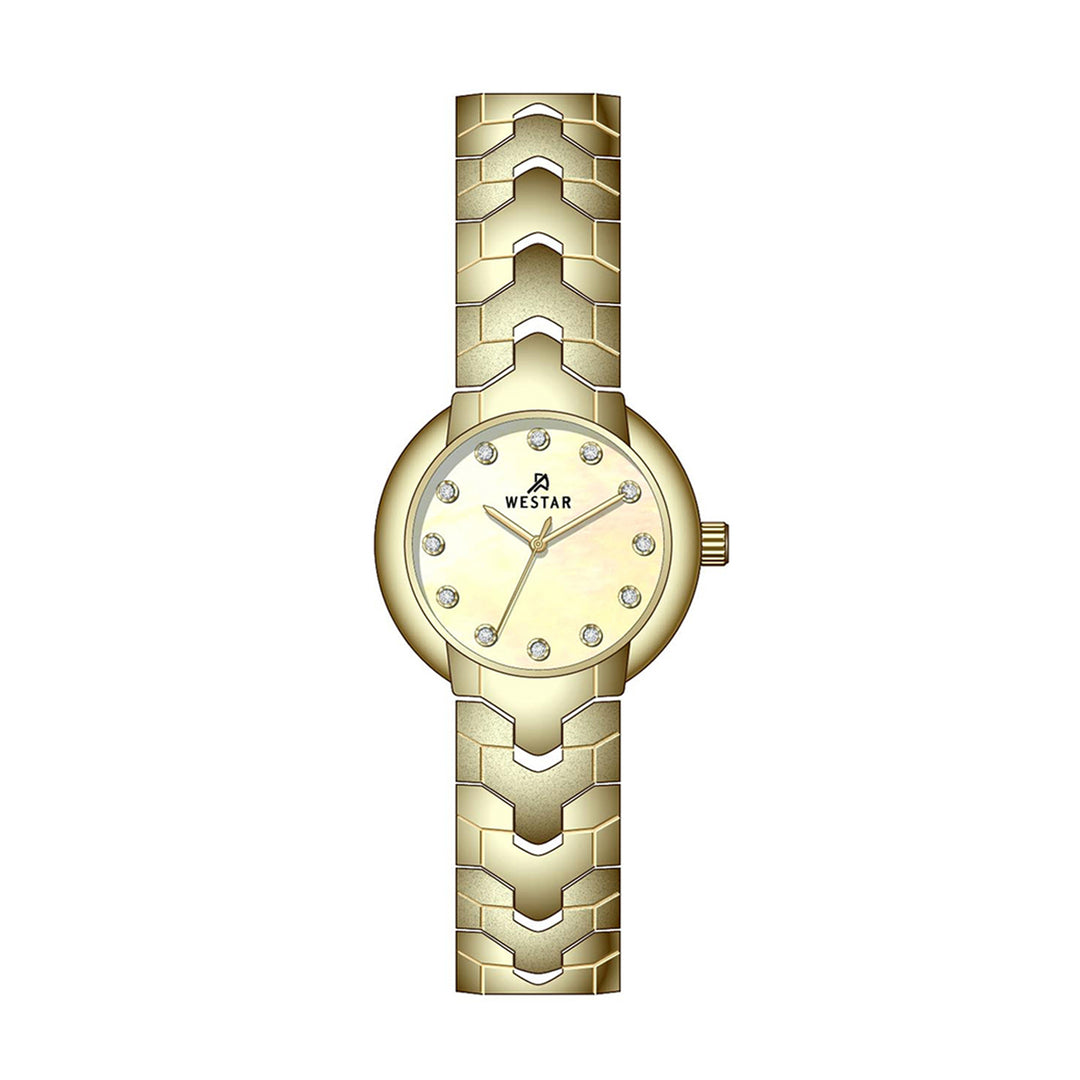 Westar Ornate Ladies 22.5 mm Light Champagne Mother of Pearl Dial Quartz Watch - 20338GPN112