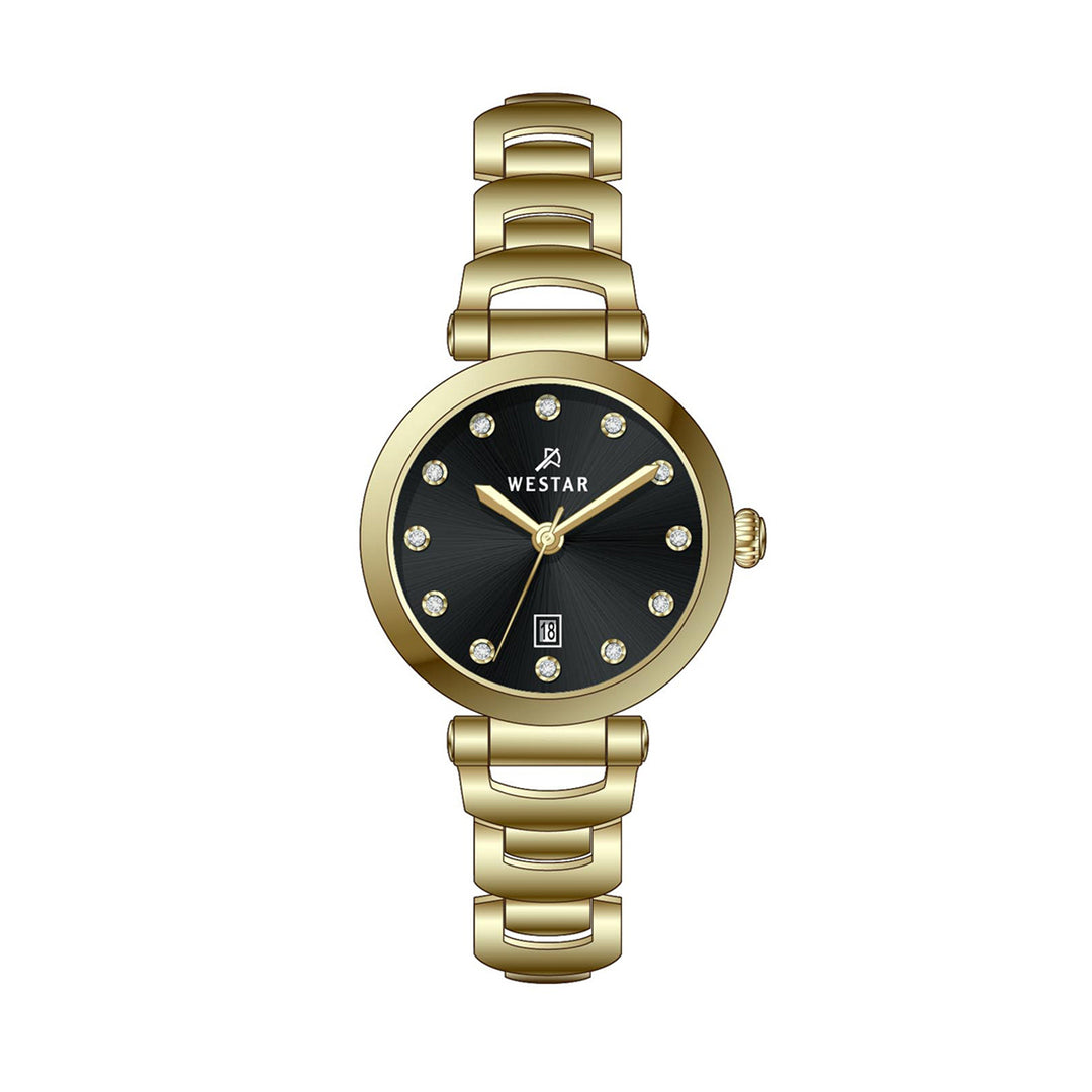 Westar Ornate Ladies 28 mm Black Dial Quartz Watch - 20339GPN103