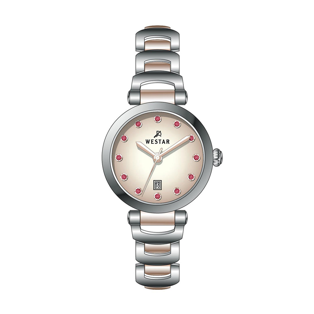 Westar Ornate Ladies 28 mm Pink Dial Quartz Watch - 20339SPN609