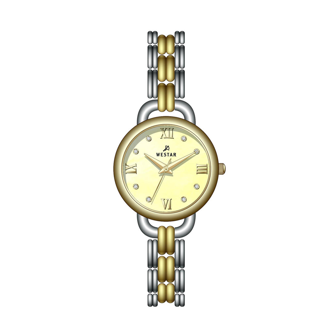 Westar Ornate Ladies 28 mm Light Champagne Mother of Pearl Dial Quartz Watch - 20340CBN112