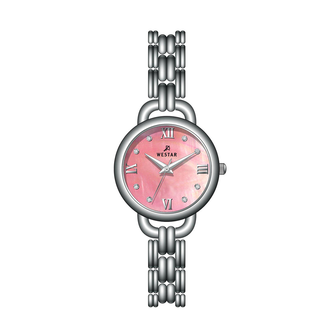 Westar Ornate Ladies 28 mm Pink Mother of Pearl Dial Quartz Watch - 20340STN119