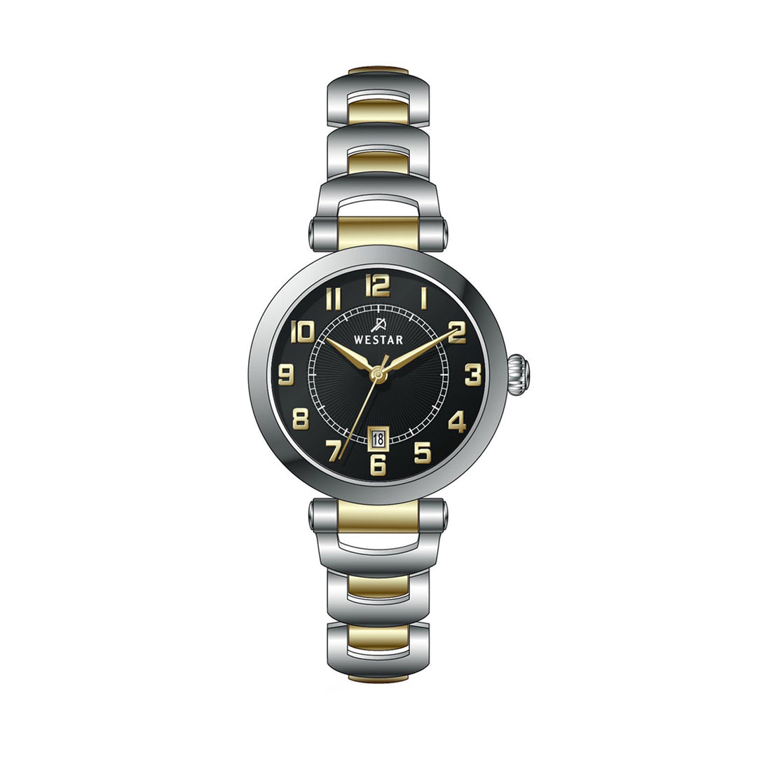 Westar Ornate Ladies 28 mm Black Dial Quartz Watch - 20341CBN103