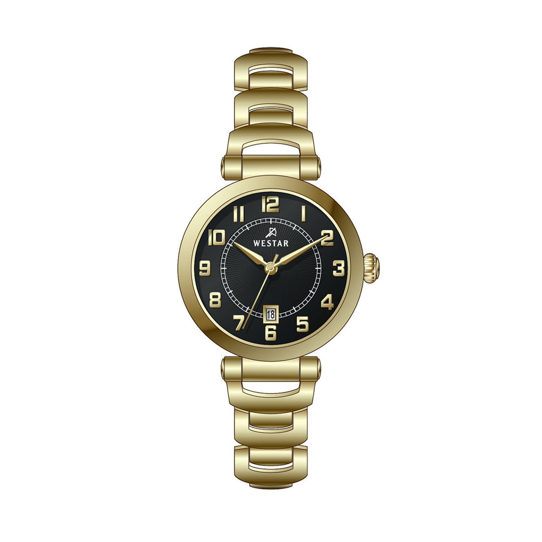 Westar Ornate Ladies 28 mm Black Dial Quartz Watch - 20341GPN103