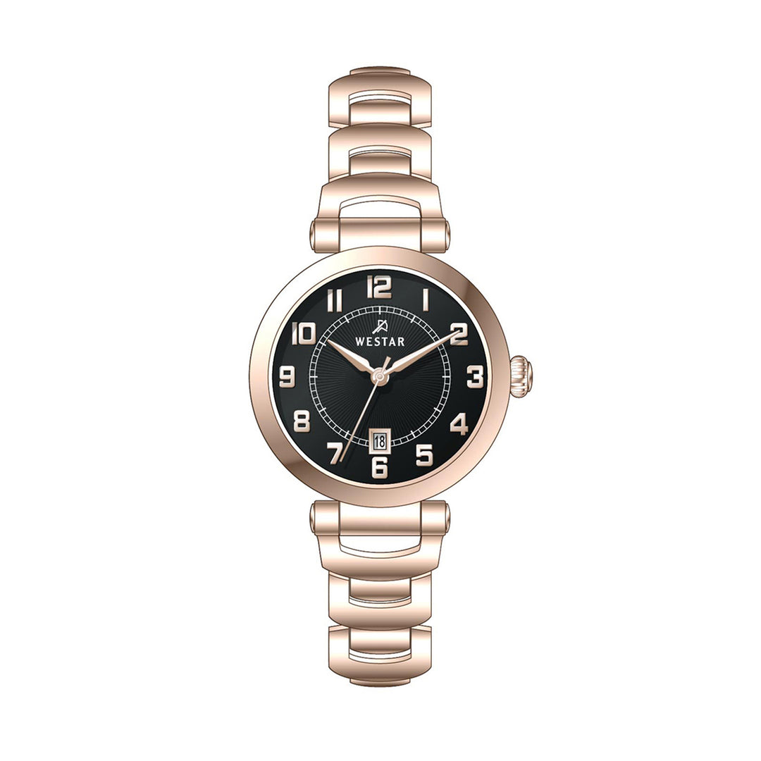 Westar Ornate Ladies 28 mm Black Dial Quartz Watch - 20341PPN603