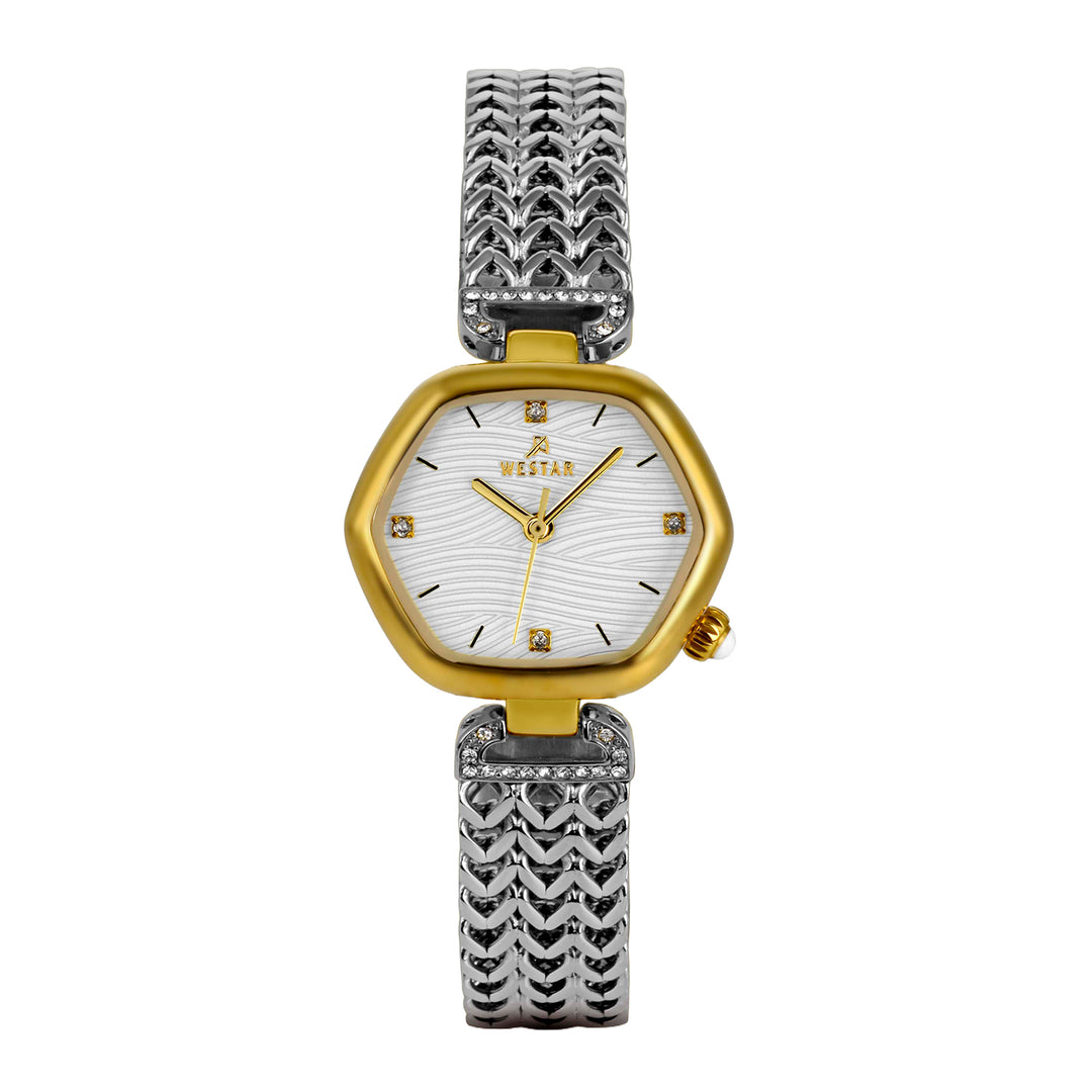 Westar Ornate Ladies Silver Dial 27X23.5 mm Quartz Watch