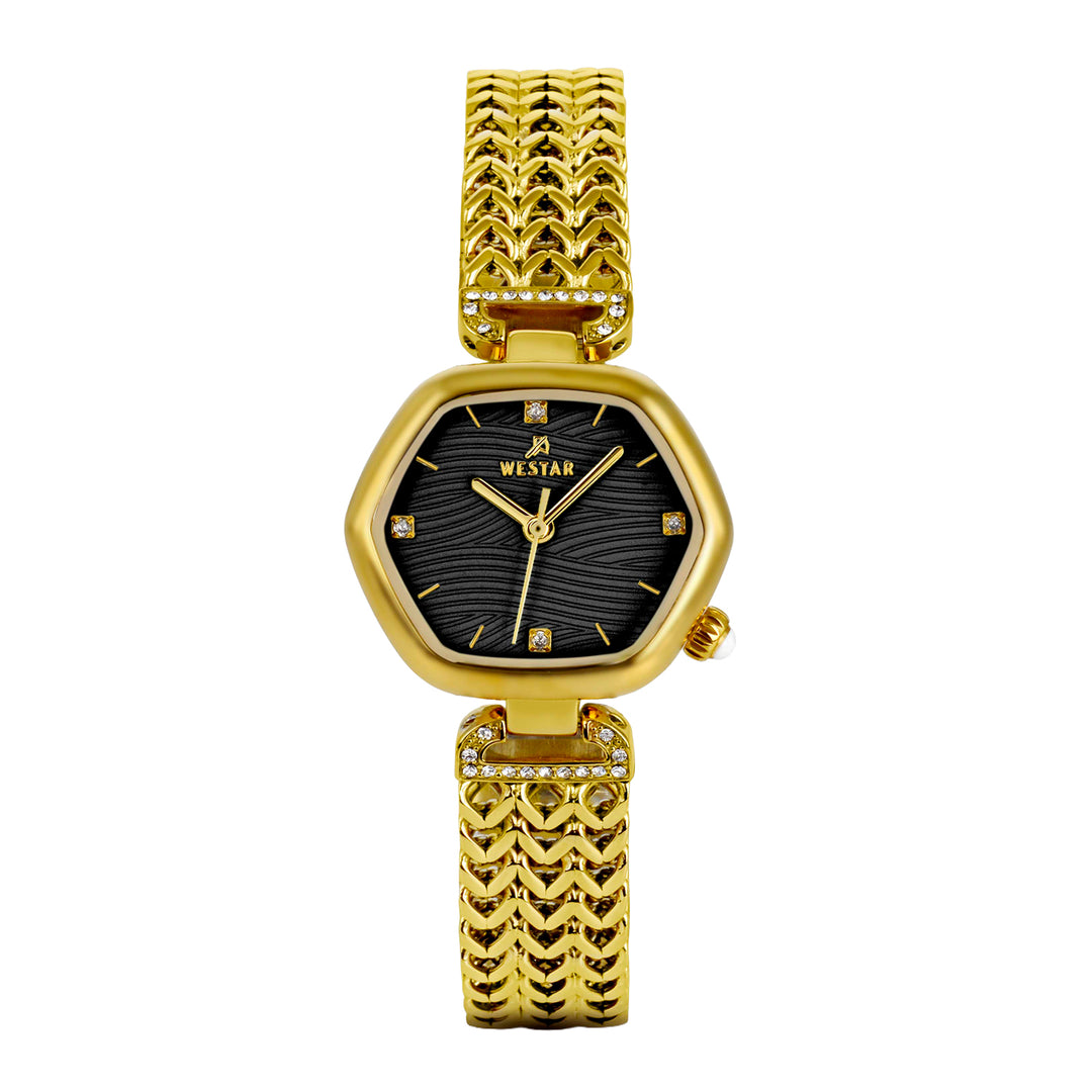 Westar Ornate Ladies Black Dial 27X23.5 mm Quartz Watch