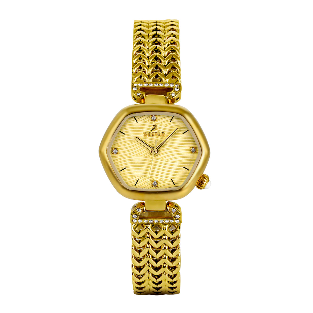 Westar Ornate Ladies Dark Champagne Dial 27X23.5 mm Quartz Watch
