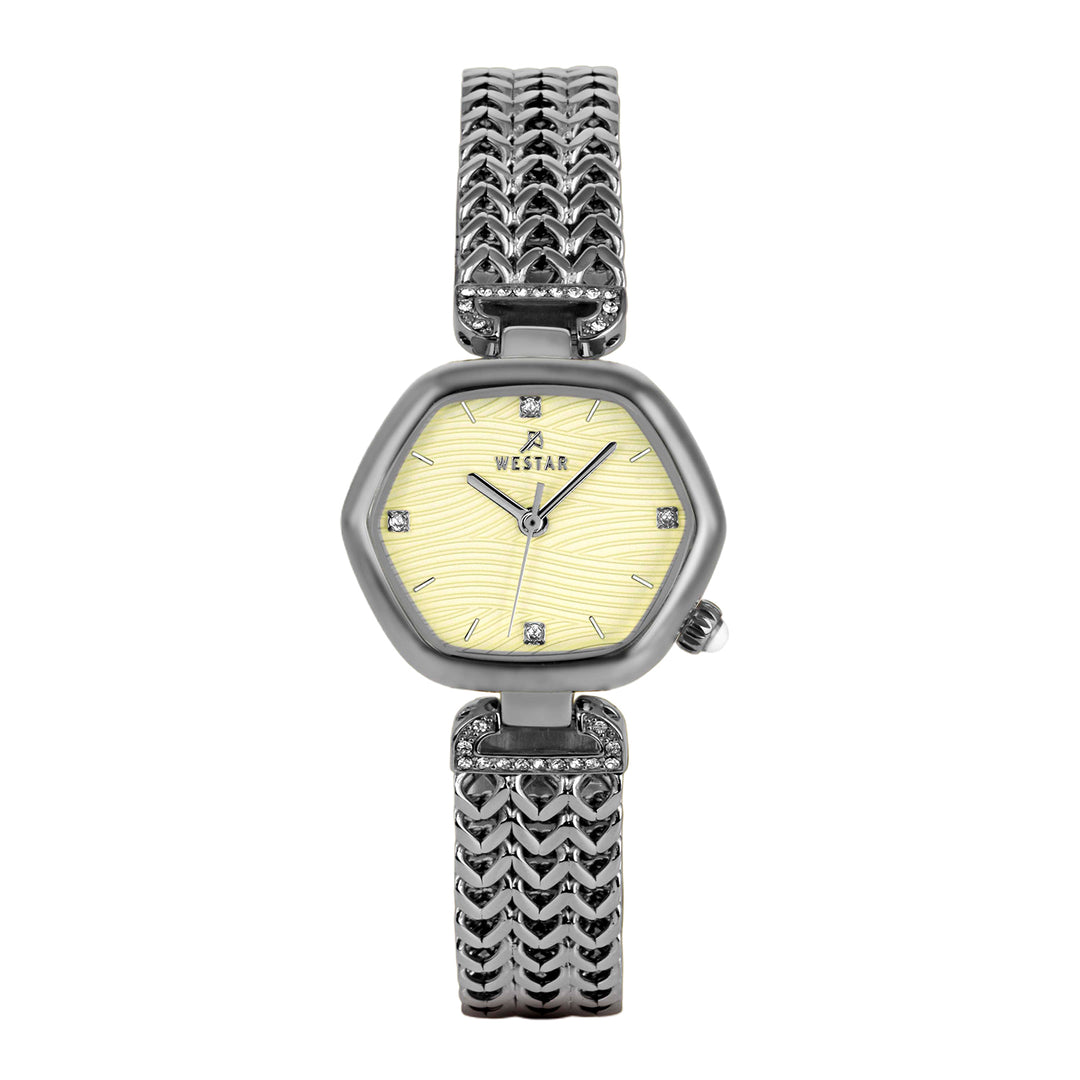 Westar Ornate Ladies Light Champagne Dial 27X23.5 mm Quartz Watch