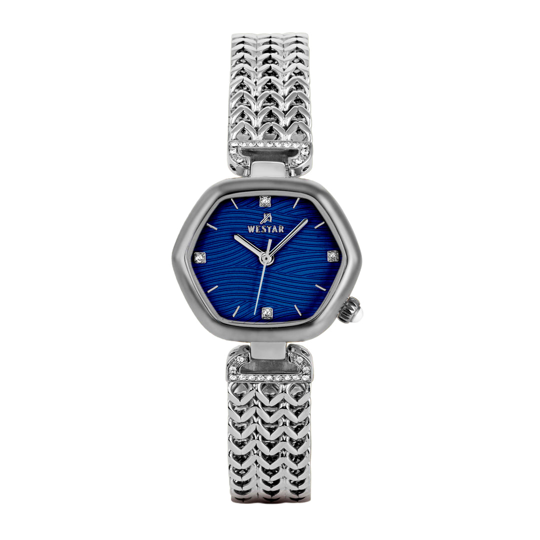 Westar Ornate Ladies Blue Dial 27X23.5 mm Quartz Watch