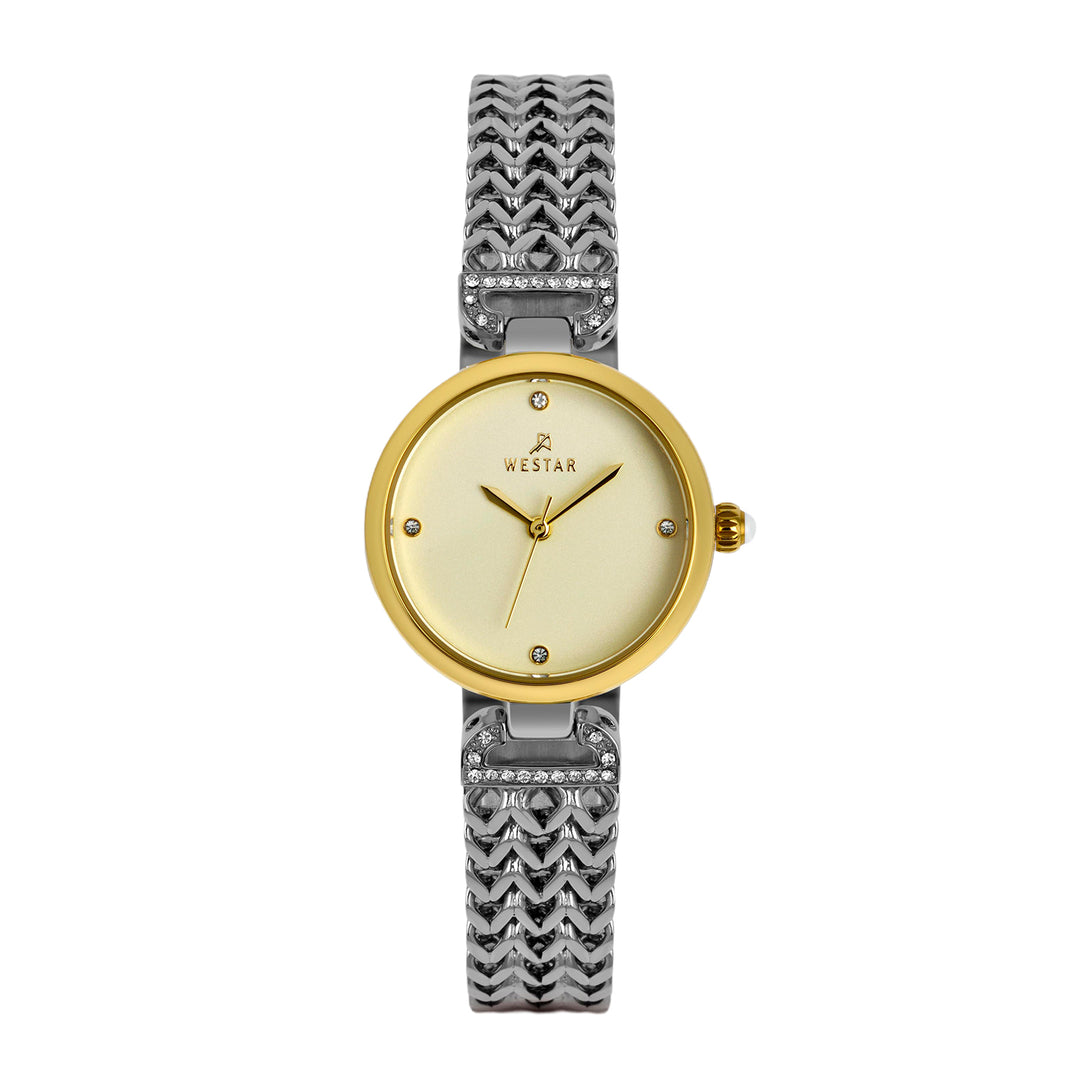Westar Ornate Ladies Light Champagne Dial 26.5 mm Quartz Watch