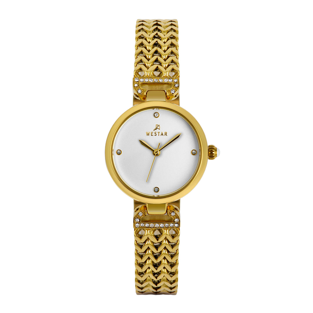 Westar Ornate Ladies White Dial 26.5 mm Quartz Watch