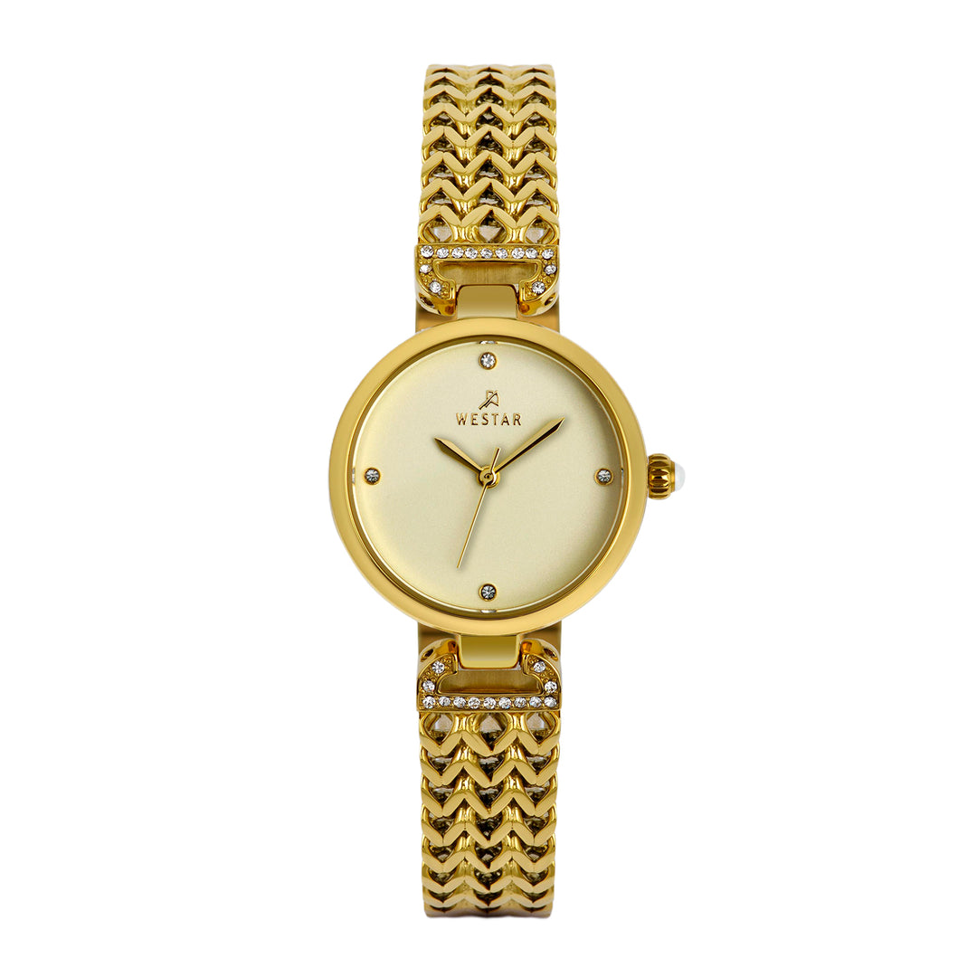 Westar Ornate Ladies Light Champagne Dial 26.5 mm Quartz Watch