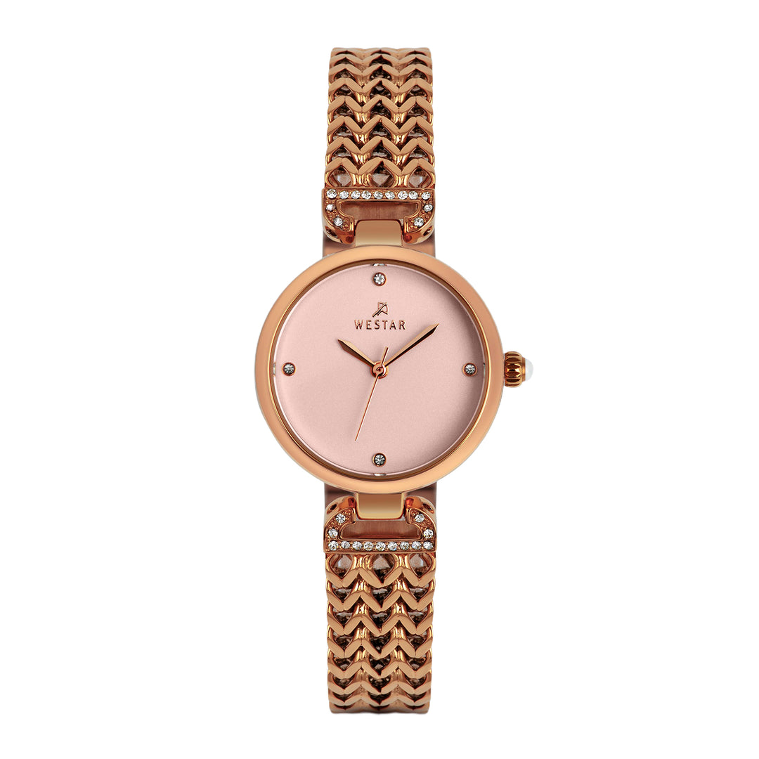 Westar Ornate Ladies Pink Dial 26.5 mm Quartz Watch