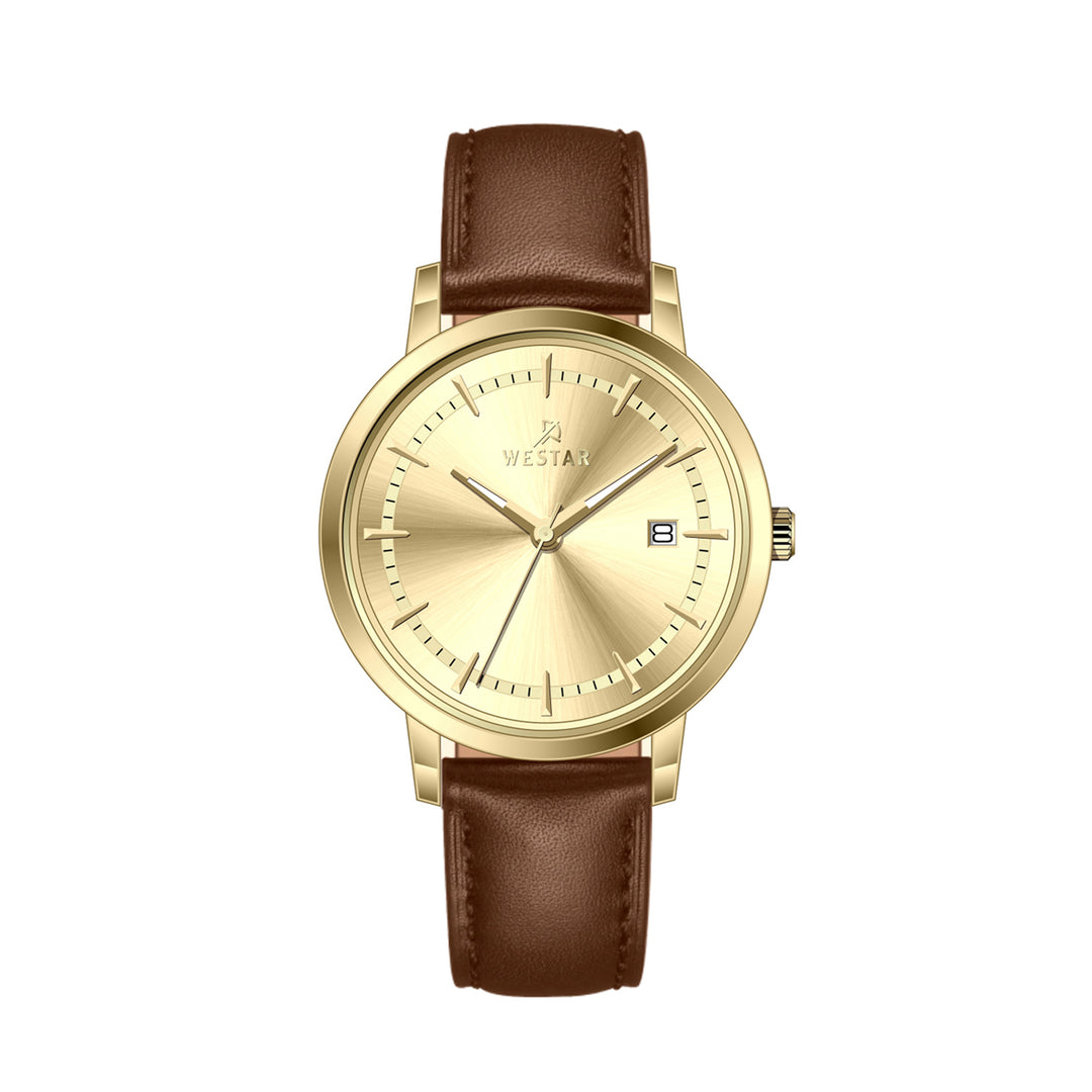 Westar Profile Ladies 30 mm Dark Champagne Dial Quartz Watch - 40255GPN128